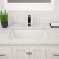 Dcolora 19''x13'' White Ceramic Rectangular Undermount Bathroom Sink, Vanity Basin with Overflow