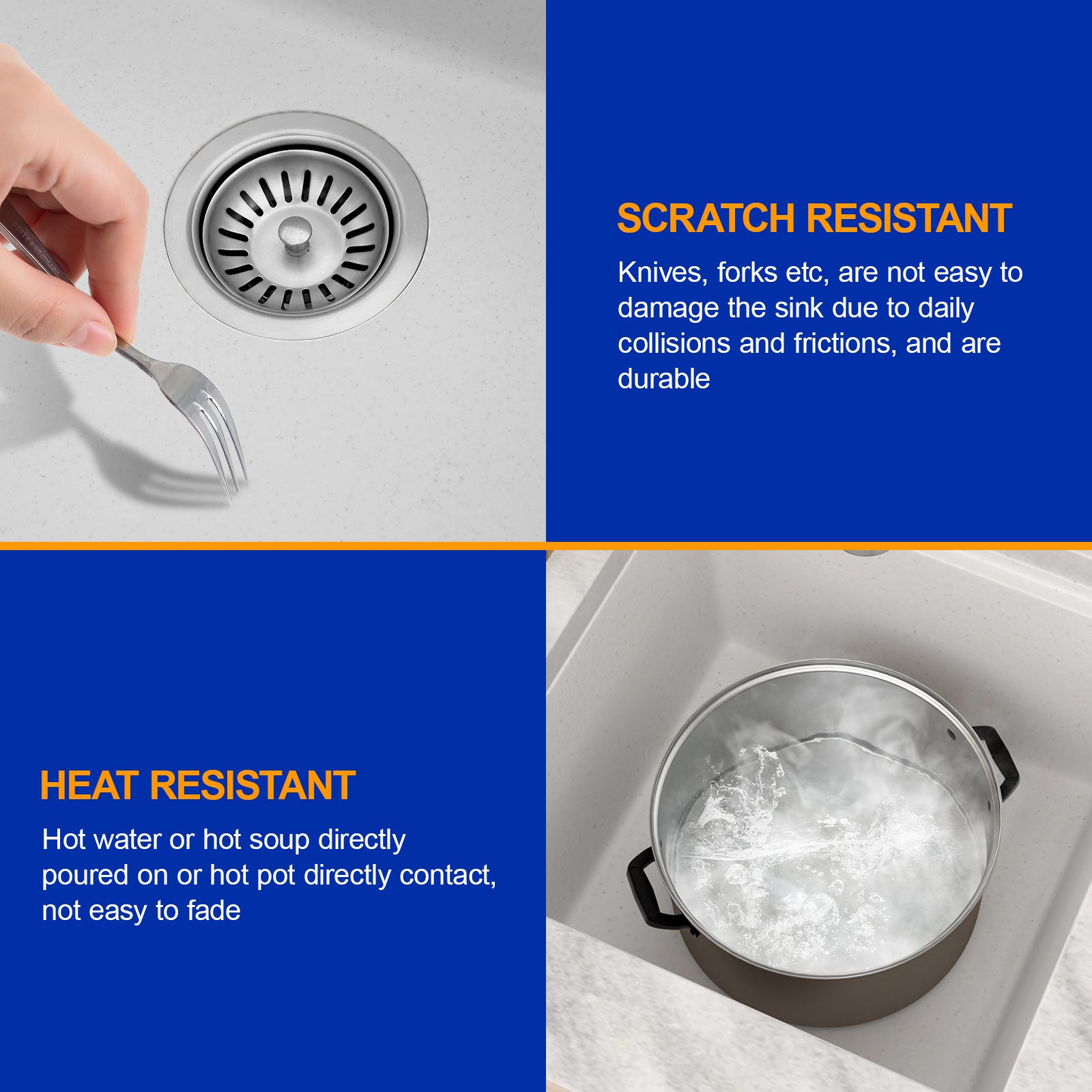 Dcolora 18'' White Undermount Wet Bar Sink, Single Bowl Small Kitchen Granite Composite Sink with Workstation, #DC-GU0001WS
