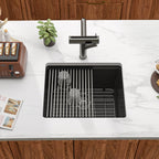 Dcolora 21 Inch Undermount White Wet Bar Sink  Quartz Composite Sink Single Bowl Workstation Kitchen Sink