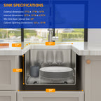Dcolora 17''x17'' Square Undermount Wet Bar Sink, 16 Gauge Stainless Steel Single Bowl Small Kitchen Prep Basin