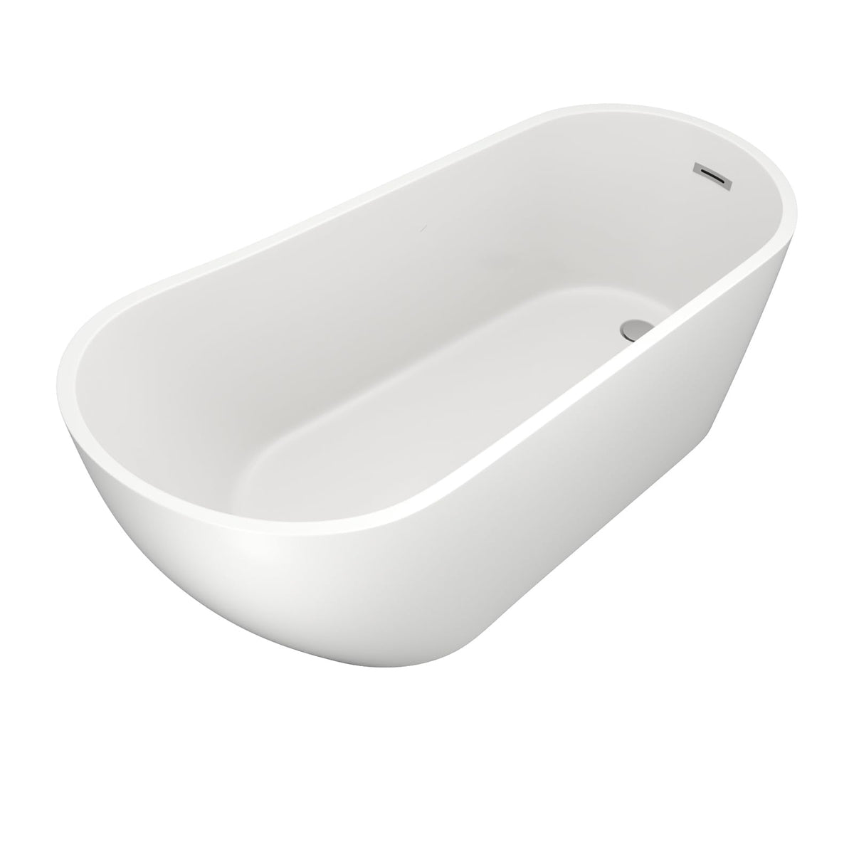 Dcolora DC-BT263007 – 67 in. White Acrylic Freestanding Soaking Bathtub