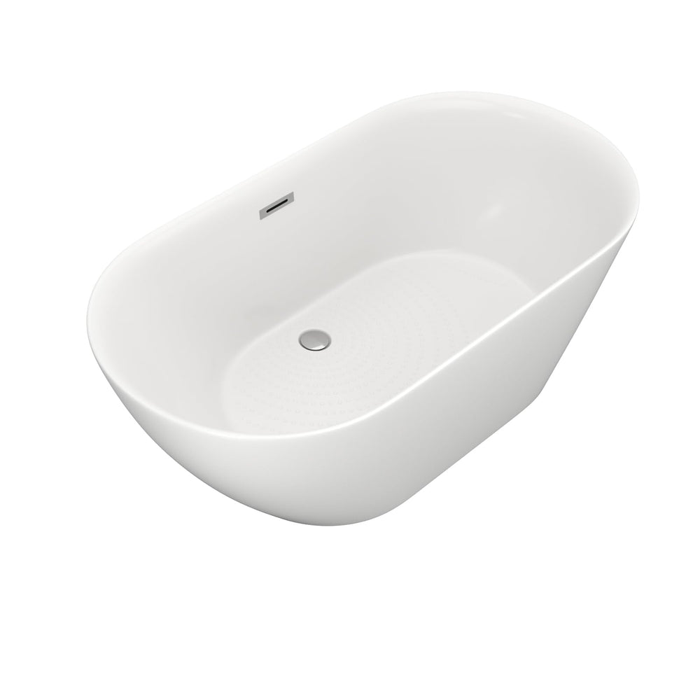 59 in. White Acrylic Freestanding Soaking Bathtub | DC-BT263010