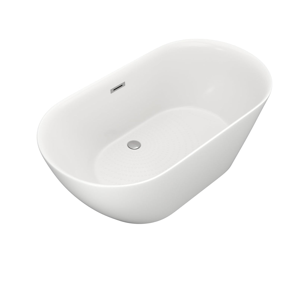 Dcolora DC-BT263010 – 59 in. White Acrylic Freestanding Soaking Bathtub