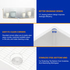 Dcolora 32''x19'' White Undermount Kitchen Sink, Large Single Bowl Dual Mount White Ceramic Porcelain Fireclay Basin