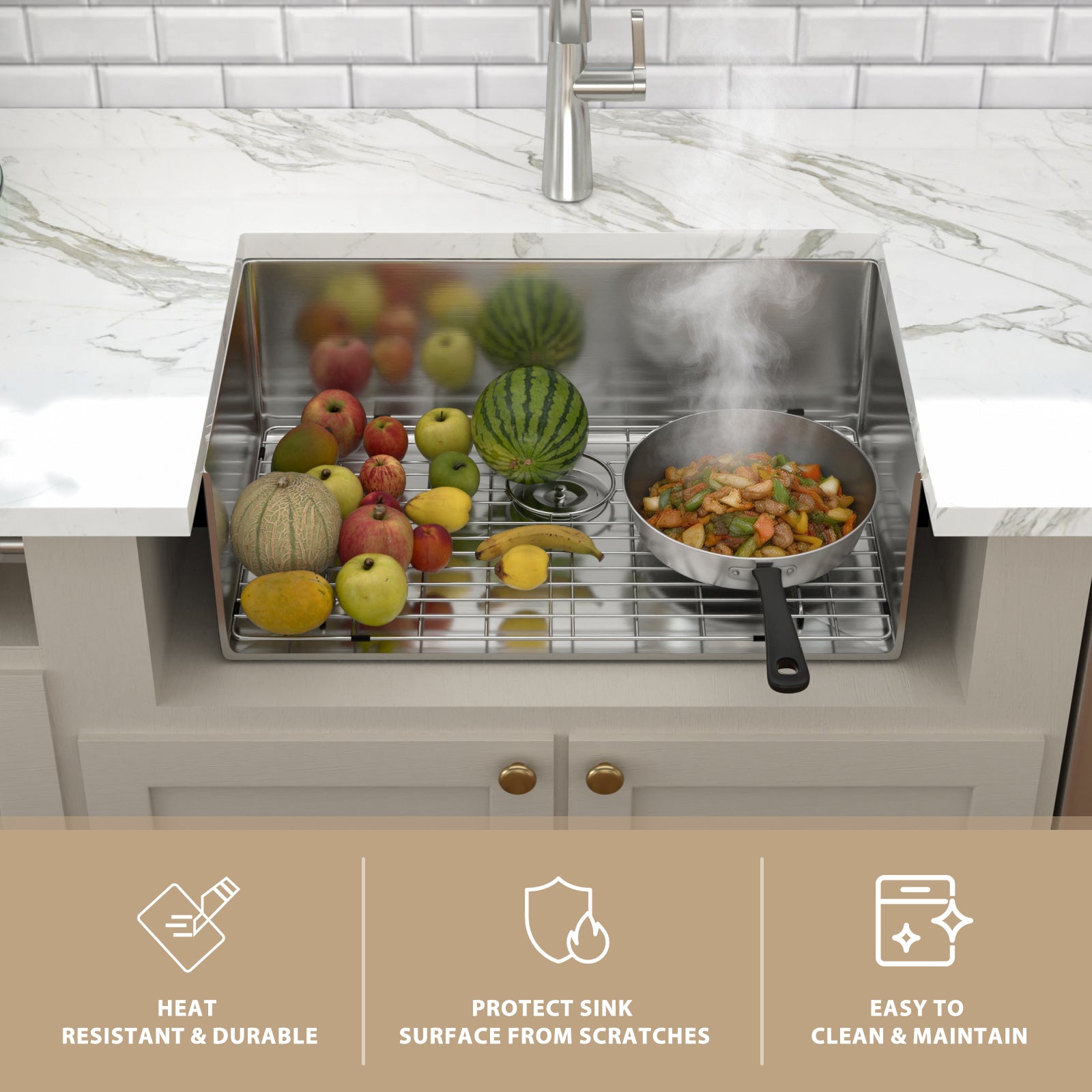 Dcolora Stainless Steel Kitchen Sink Bottom Grid