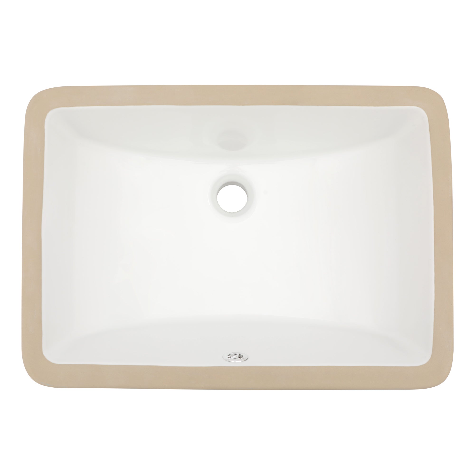 Dcolora 19''x13'' White Ceramic Rectangular Undermount Bathroom Sink, Vanity Basin with Overflow