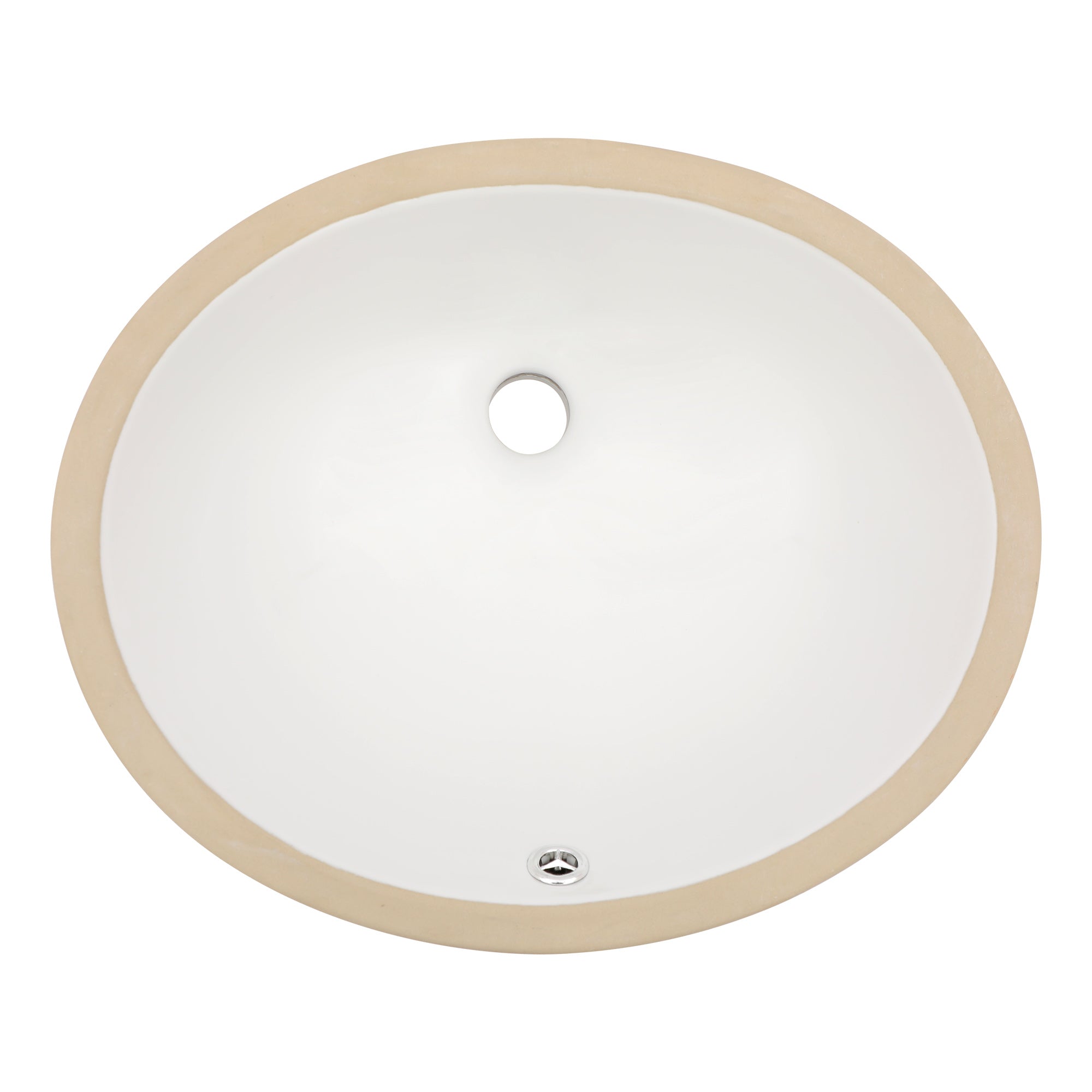 Dcolora 16''x13'' White Ceramic Oval Undermount Bathroom Sink, Vanity Basin with Overflow