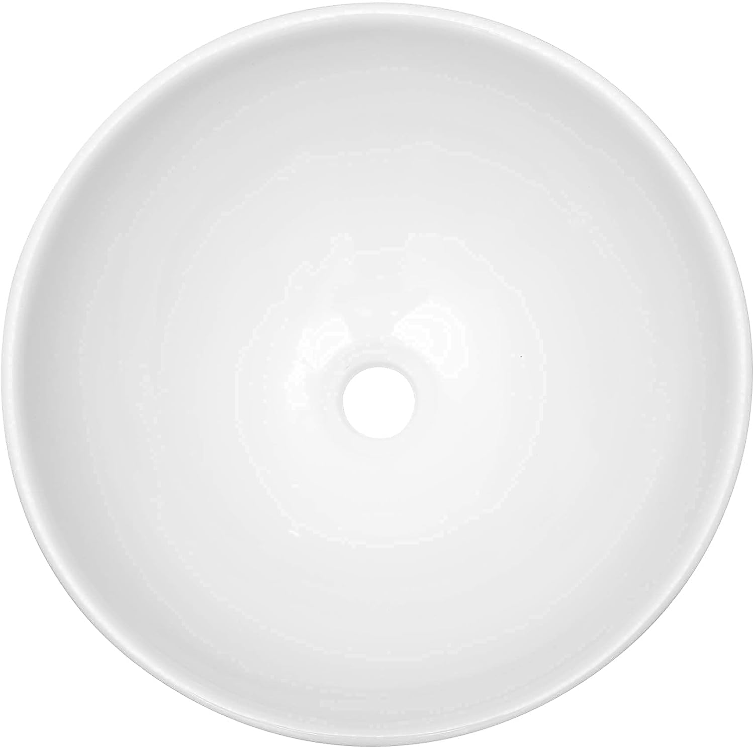 Dcolora 16 Inch Bowl Sinks for Bathrooms Round Vessel Sink Countertop White Ceramic Porcelain Bathroom Sink Bowl Above Counter Vanity Sink Basin, 16"x16" DC-V8896
