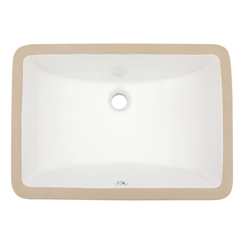 20.43" × 14.57" White Ceramic Undermount Bathroom Sink – DC-V8892