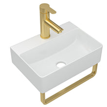 Dcolora DC-V260102 14-inch wall-mounted bathroom sink in white