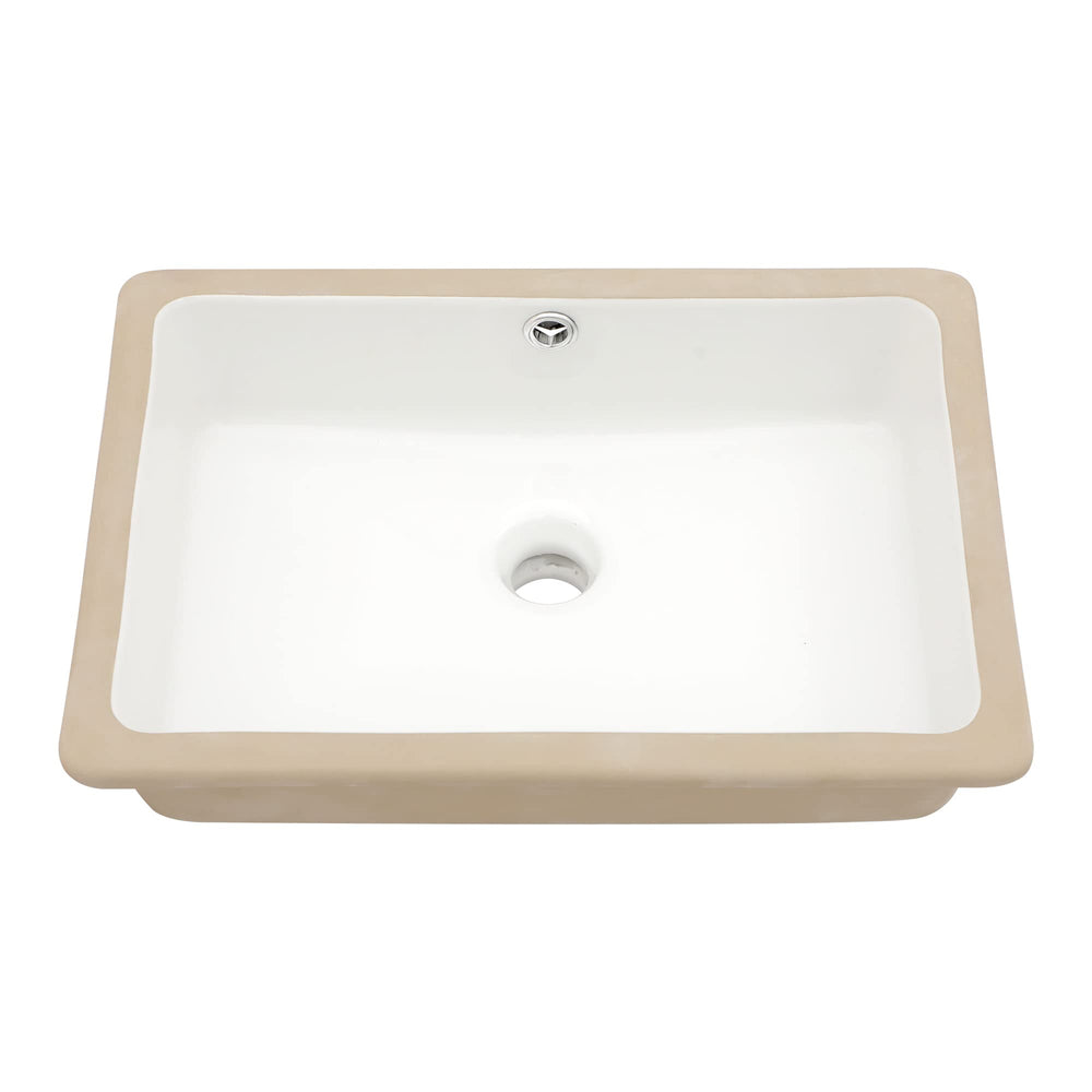 18.07" × 12.36" White Ceramic Undermount Bathroom Sink – DC-V8887