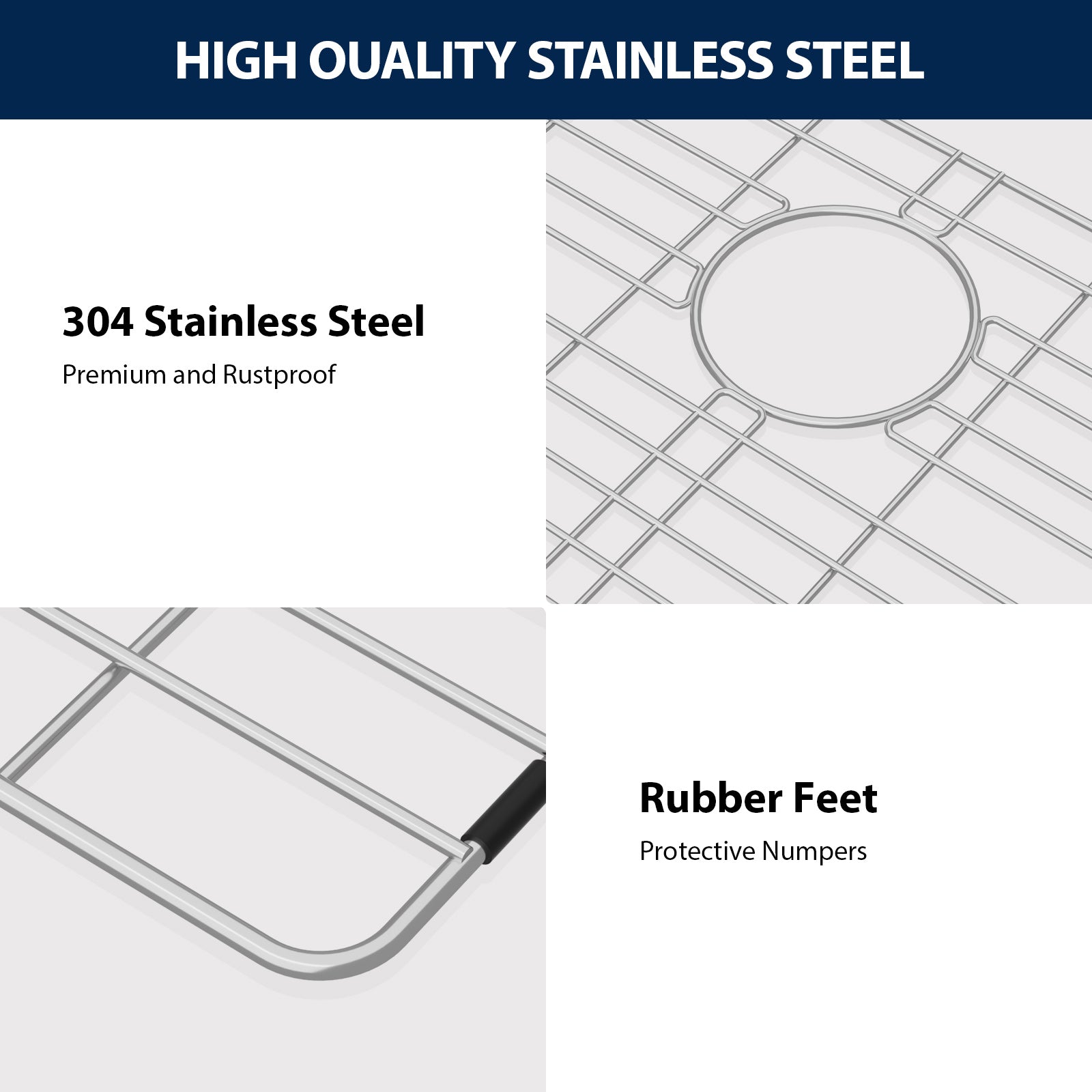 Dcolora Stainless Steel Kitchen Sink Bottom Grid