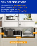 Dcolora 33''x19''x10'' Undermount Double Bowl Kitchen Sink Workstation, 16 Gauge Stainless Steel 60/40 Split Basin