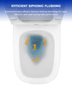 Dcolora One Piece Elongated Toilet, 1.28 GPF Power Flush, Soft Close Seat, 12'' Rough-In, Glossy White