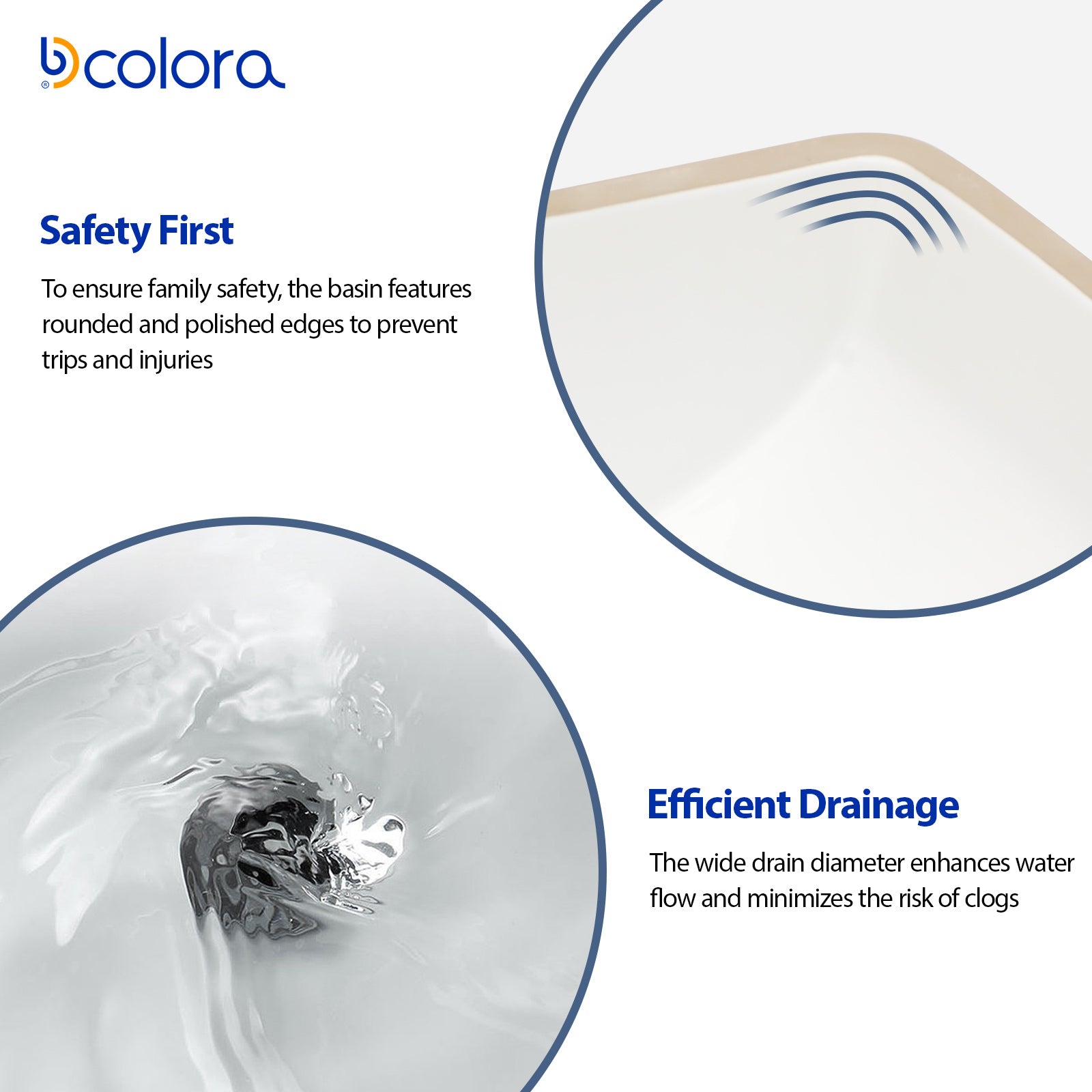 Dcolora 16''x12'' White Ceramic Rectangular Undermount Bathroom Sink, Vanity Basin with Overflow