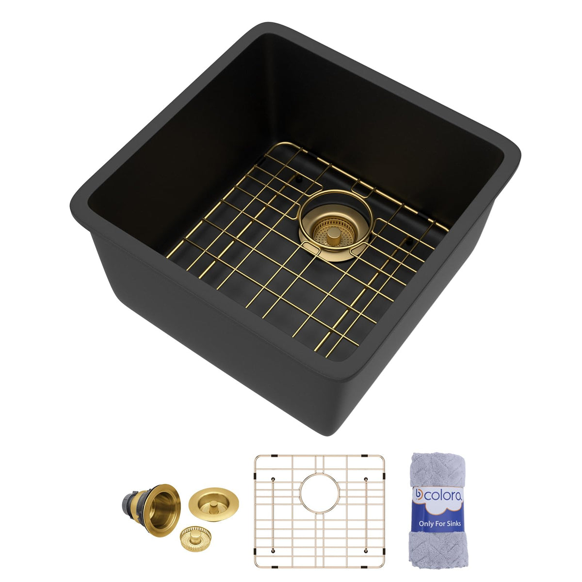 Dcolora DC-GU261602 17-inch undermount bar sink in matte black