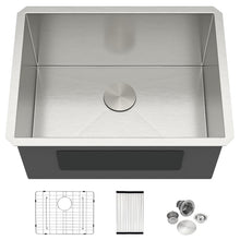 Dcolora DC-U7725 24-inch undermount laundry sink in brushed stainless steel