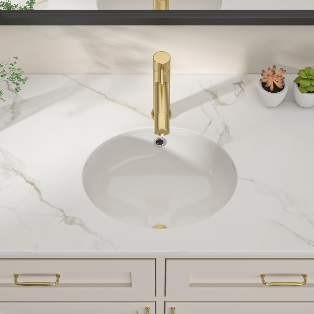 15.35" × 13.39" Oval Undermount Ceramic Bathroom Sink