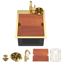 Dcolora DC-SFDOE00176 15-inch drop-in bar sink in Nano-PVD gold