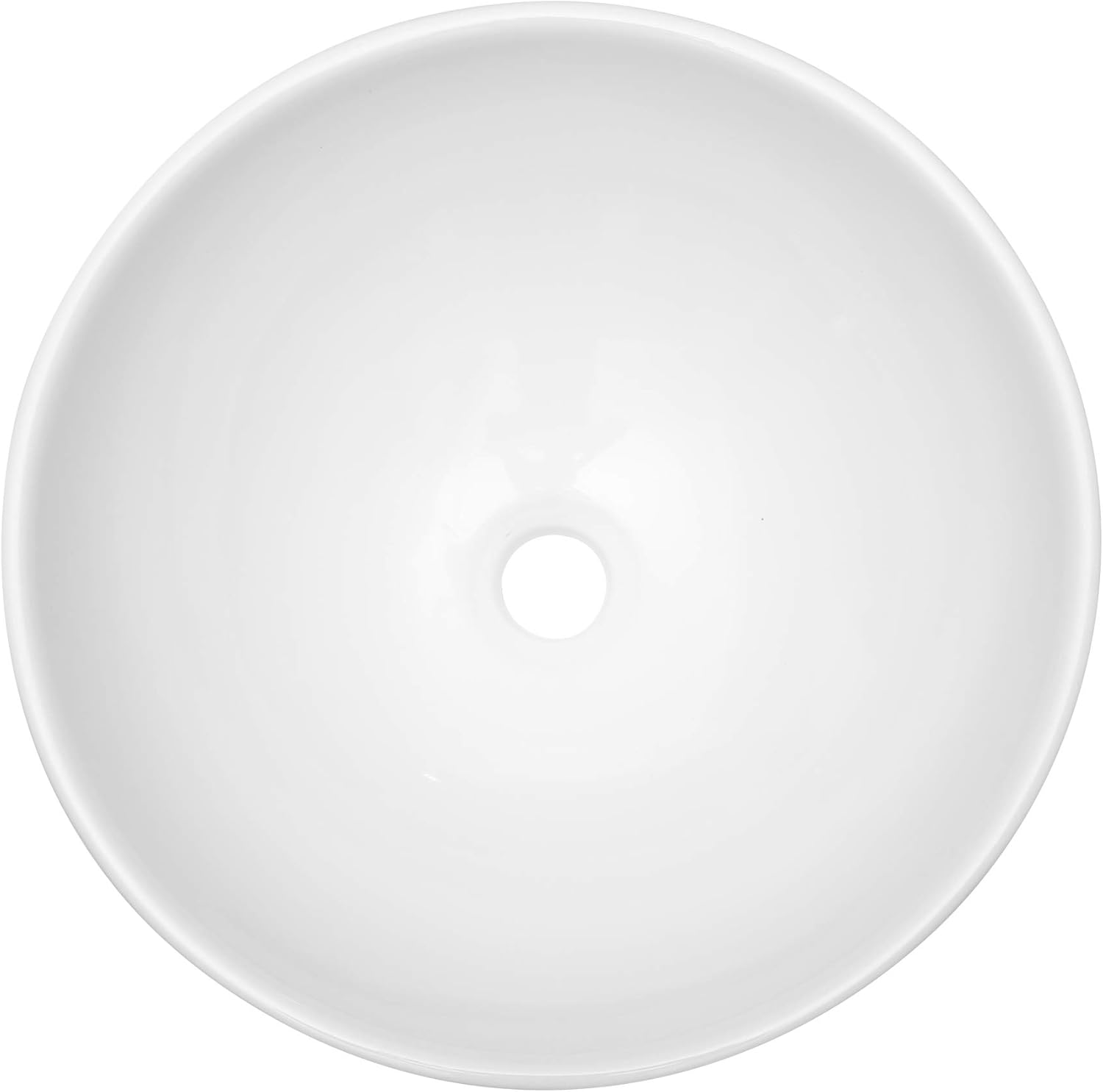 Dcolora 13" × 13" White Round Vessel Sink - Small Above Counter Ceramic Bathroom Vanity Sink