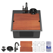 Dcolora DC-NSD2620001 18-inch drop-in kitchen sink in nano-pvd gunmetal black