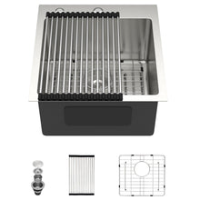 Dcolora DC-T258003 17-inch drop-in bar sink in brushed stainless steel