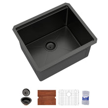 Dcolora DC-UW261103 21-inch undermount kitchen sink in nano-pvd matte black