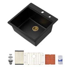 Dcolora DC-GU261213 21-inch drop-in bar / prep sink in matte black