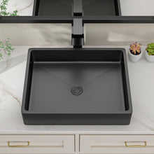 Dcolora DC-VS261203 19-inch drop-in bathroom sink in nano-pvd matte black