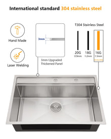 Bowl, rim, finish, and drain details for Dcolora DC-T7757