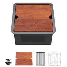 Dcolora DC-U1717 17-inch undermount bar sink in Nano-PVD gunmetal black