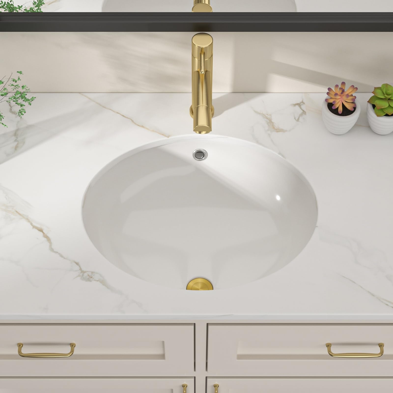 Dcolora DC-V255102 19.69-inch undermount bathroom sink in white