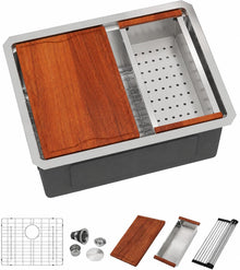Dcolora DC-UW6723 23-inch undermount kitchen sink in brushed stainless steel