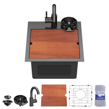 Dcolora DC-SFDOE00175 15-inch drop-in kitchen sink in nano-pvd gunmetal black