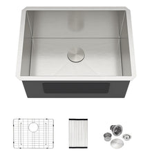 Dcolora DC-U7732 21-inch undermount laundry sink in brushed stainless steel