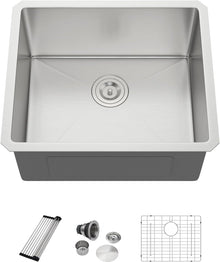 Dcolora DC-UF1135 21-inch undermount bar sink in brushed stainless steel