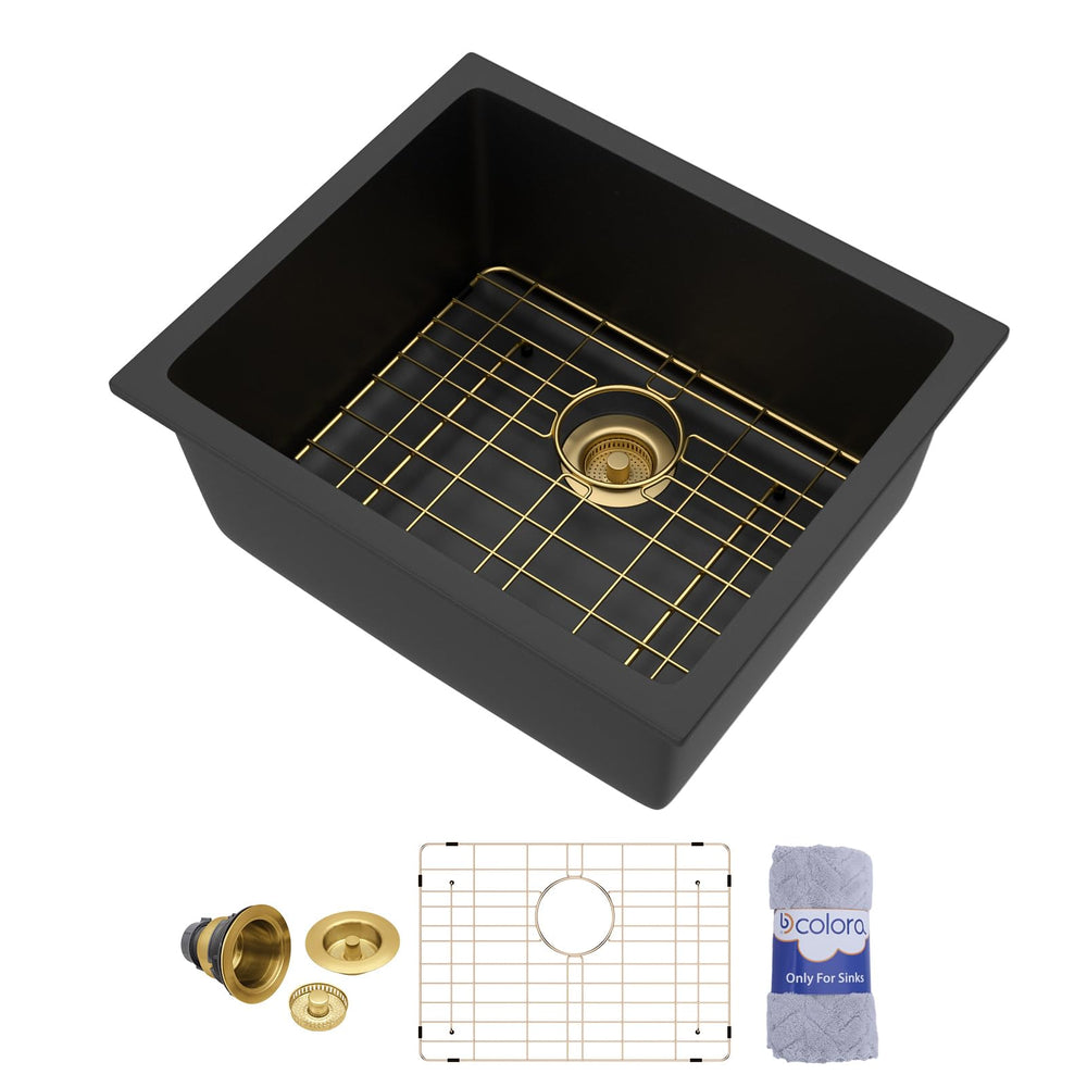 21" × 18" Matte Black Undermount Granite Composite Bar Sink
