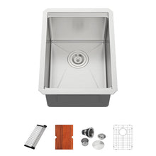 Dcolora DC-U7704 14-inch undermount bar sink in brushed stainless steel