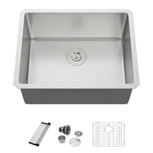 Dcolora DC-U7724 23-inch undermount kitchen sink in brushed stainless steel