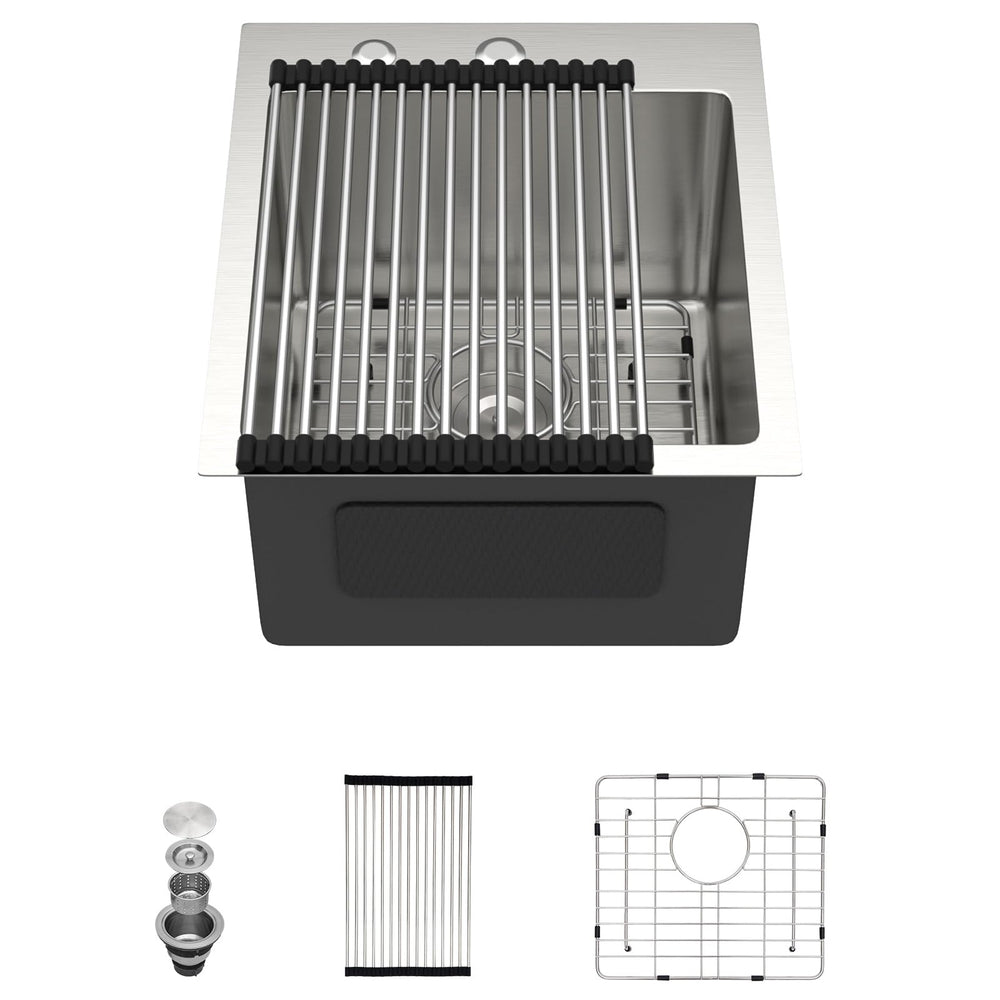 15" × 17" Drop-In Stainless Steel Bar / Prep Sink – DC-T258004