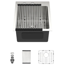 Dcolora DC-T258004 15-inch drop-in bar sink in brushed stainless steel