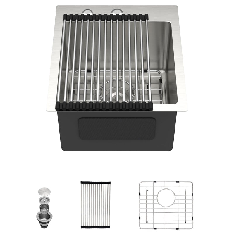 15" × 17" Drop-In Stainless Steel Bar / Prep Sink – DC-T258004