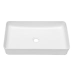 Dcolora 24''x14'' White Rectangular Vessel Sink, Ceramic Porcelain Above Counter Bathroom Vanity Basin
