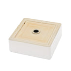 Dcolora 15''x15'' White Square Vessel Sink, Ceramic Porcelain Above Counter Bathroom Vanity Basin