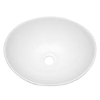 Dcolora 16''x13'' White Oval Vessel Sink, Above Counter Ceramic Bathroom Vanity Basin