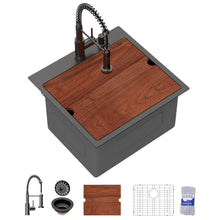 Dcolora DC-SFDOE00183 21-inch drop-in kitchen sink in nano-pvd matte black