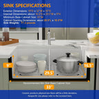 Dcolora 32''x19''x10'' White Undermount Kitchen Sink, 50/50 Split Double Bowl Fireclay Porcelain Dual Mount Ceramic Basin
