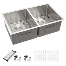 Dcolora DC-U7731 33-inch undermount kitchen sink in brushed stainless steel