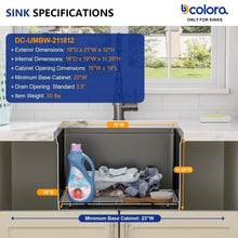 Dcolora DC-UW261103 overall dimensions 21 × 18 × 12 inches