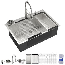 Dcolora DC-NSD26203002 33-inch drop-in kitchen sink in brushed stainless steel